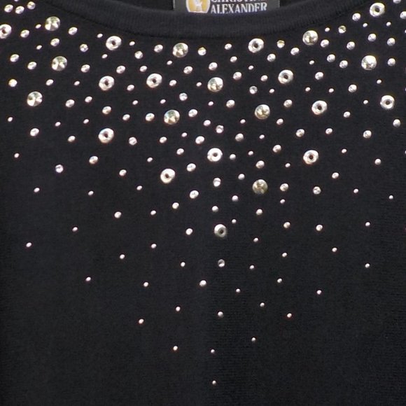 NWT Christine Alexander Embellished Top Black SZ S - Picture 3 of 16